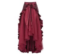 Gonna da Donna Steampunk Gotica da Pirata Alta Bassa Volant Gonna Vittoriana Rinascimentale Bustle Gonna Vittoriana A Vita Alta E Volant Gonna A-Line Vintage Gonne Lunghe Pirata con Coulisse