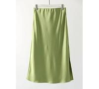Gonna da Donna Una Linea con Fessura Ufficio Vita Alta Gonne in Raso da Donna Gonne con Spacco in Vita Elastica per Le Donne S Fruitgreen