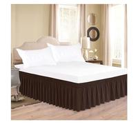 Gonna Da Letto Classica gonna da letto in tinta unita spessa ben realizzata con tessuto resistente alle rughe e allo sbiadimento cintura elastica allargata per Camera da Letto(Brown,King 200x200x38cm)