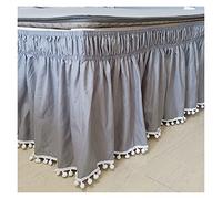 Gonna da letto con elastico e volant, Bed Skirt Wrap Around Elastic No Twin Full Queen King Size 40cm Height Multicolor(Gris,120x200x40cm)