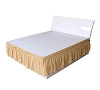 Gonna da letto con elastico e volant, Solid Color Elastic Double Bed Skirt, Multicolor, Multiple Sizes For Home Hotel(Yellow,180x200x40cm)