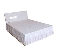 Gonna da letto con elastico e volant, Solid Color Elastic Double Bed Skirt, Multicolor, Multiple Sizes For Home Hotel(White,100x200x40cm)