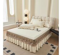 Gonna da letto, copriletto arricciato, con 2 federe, per camera da letto adatta a tutte le stagioni(Yellow,150x200CM)