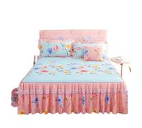 gonna da letto Copriletto elegante floreale con pizzo levigato, copriletto antiscivolo for camera da letto, gonna, decorato a due strati per decorazione del letto(Color-B,Only 2pcs Pillowcase)