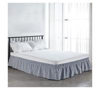 Gonna Da Letto Elastica Regolabile Con Tessuto Antirughe, Vestibilità Comoda For L'arredamento Della Casa, Letti Matrimoniali Queen King, Lussuoso Design Arricciato(Dark blue,150 * 200 * 38cm)