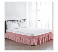Gonna Da Letto Elastica Regolabile Con Tessuto Antirughe, Vestibilità Comoda For L'arredamento Della Casa, Letti Matrimoniali Queen King, Lussuoso Design Arricciato(Red,150 * 200 * 45cm)