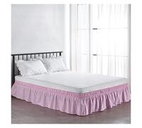 Gonna Da Letto Elastica Regolabile Con Tessuto Antirughe, Vestibilità Comoda For L'arredamento Della Casa, Letti Matrimoniali Queen King, Lussuoso Design Arricciato(rosa,100 * 200 * 38cm)