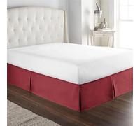 Gonna Da Letto Elasticizzata Avvolgente Matrimoniale/Singolo Gonna Mantovane Giroletto in Poliestere Ideale per Avvolgere Il Letto Facile Da Montare Drop Di 35Cm,Rosso,90 * 190+35cm