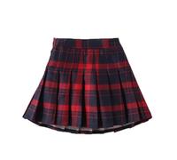 Gonna da ragazza, linea ad A, plissettata, per la scuola, casual, tutù per bambini e bambine, Colore: rosso, 6-12 Mesi