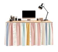 Gonna da scrivania, 75 x 180 cm, decorazione per l'inizio della scuola | Gonna da tavolo increspata per scuola, asilo, compleanno, banchetto, eventi, vacanze, all'aperto