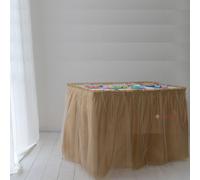 Gonna da Tavolo con Tulle - Made in Italy - Dimensione: 74x420cm