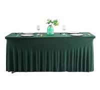 Gonna da tavolo in poliestere for tavoli rettangolari, tovaglia elasticizzata antipiega for decorazioni di matrimoni, banchetti, feste ed eventi(Dark green,153 * 76 * 76cm/60.2 * 30 * 30in)