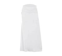 Gonna da yoga lunga da donna, lunga, elegante, a vita alta, elasticizzata, lunghezza alla caviglia, gonna midi in tinta unita, per il tempo libero, dritta, gonna basic, bianco, L