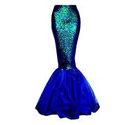 Gonna della Sirena Gonna Maxi di Paillettes con Tulle Coda di Sirena Verde Lungo per Il Costume da Sera Costume da Sera Cosplay gonne Lunghe per Donne