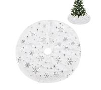 Gonna dell'albero di Natale Bianco Faux Fur Gonna dell'albero di Natale Star Xmas Tree Skirt Base Cover per Holiday Home Christmas Decorations 40cm/15.75in (argento)