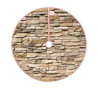 Gonna dell'albero di Natale con stampa muro di mattoni rustici,Elegante copertura della base dell'albero,Decorazione domestica interna