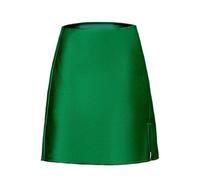Gonna Donna Corte con Spacchi Laterali per Le Donne Raso di Seta Tinta Unita Sexy Elastico in Vita Mini Gonne da Donna Raso S Verde