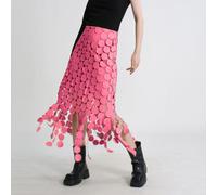 Gonna Donna Ginocchio Elegante Morbida Boho Chic Rosa Fashion 35520