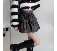 Gonna donna in pelle PU a vita alta alla moda perfetta per il pendolarismo