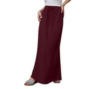 Gonna Donna Lunga da Spiaggia A-Line Maxi Skirt Casual Elastica a Vita Alta Tinta Unita in Sexy Avvolgente per abbracciare i Fianchi Trapezio l'uso Quotidiano