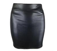Gonna Donna Mini Gonna Pu Pelle Elasticità Vita Alta Fit Skinny Matte Cozy Skirt M Nero
