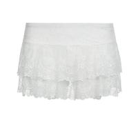 Gonna Donna Mini Gonne di Pizzo Abiti da Festa Sexy A Vita Bassa per Le Donne Moda Streetwear Fondi Solidi L Bianco