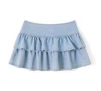 Gonna Donna Mini Gonne in Denim Blu Vintage per Le Donne Streetwear Abbigliamento Gonne di Jeans con Volant A Strati L Blu