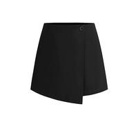 Gonna Donna Mini Skorts Asimmetrici per Le Donne Elastico A Vita Alta con Cerniera Mini Gonne Pantaloncini da Donna Casual Pantaloncini da Donna M Nero