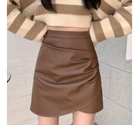 Gonna donna must have in pelle a vita alta con pieghe eleganti per tutte le stag