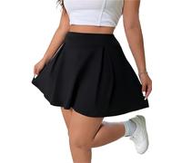 Gonna Donna Raso Elegant Solid Pleated Plus Size Women's Skirt Black Slim A-Line Short Party all Match Mini Female Clothing per Le Donne(3XL)