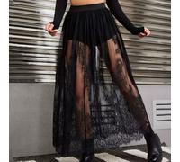 Gonna Elegante Da Festa Sera In Pizzo Trasparente Casual Moda Per Donne