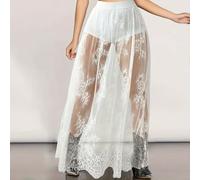Gonna Elegante Da Festa Sera In Pizzo Trasparente Casual Moda Per Donne