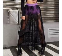 Gonna Elegante Da Festa Sera In Pizzo Trasparente Casual Moda Per Donne