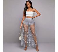 Gonna Elegante Da Festa Sera In Pizzo Trasparente Casual Moda Per Donne