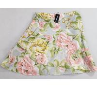 Gonna Espressa Donna Taglia 2 Floreale Verde Rosa Con Zip Lyocell Nylon $68