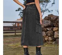 Gonna essere il massimo con questa gonna con tasche divise per donna, nero/grigio, S-2XL, elegante e comoda.