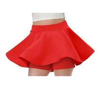 Gonna estiva da donna, grande elasticità, casual, basic, linea ad A, a vita alta, leggera, con pantaloni, mini gonna da tennis, Colore: rosso, X-Small