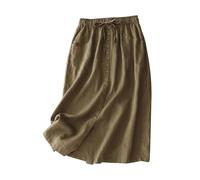 Gonna Estiva da Donna Midi Lunga Gonna Midi A Vita Alta Regolabile con Tasche E Fiocchi, Stile Boho, Tinta Unita, per Il Tempo Libero, Vintage, con Gonna Lunga Gonne Midi