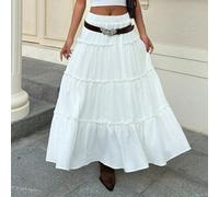 Gonna estiva da vacanza casual in stile principessa in chiffon con volant e pieghe multiple, gonna a più strati come una torta, perfetta per le vacanze estive, stile carino e femminile adatta per la s
