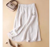 Gonna Etica Floreale Ricamata Sottile Abito Boho Retro Estate Larga Chic