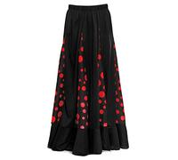 Gonna flamenca da bambina nera con righe a pois rossi [taglie per bambini da 2 a 12 anni] [Taglia 2 anni]