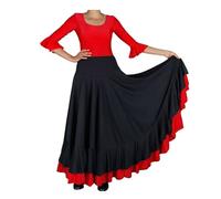 Gonna Flamenco 2 Volant Nero-Rosso, nero rosso, 10 anni
