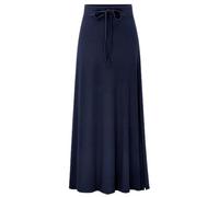 Gonna fluida a trapezio per occasioni ed eleganti Gonne da donna alla moda con coulisse a vita alta in maglia a pieghe gonne lunghe Midiskirts Gonne isolate invernali da donna, Blu, XXL