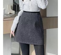 Gonna Grigia Melange A Portafoglio Con Brillanti Effetto Lurex CF57384