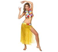 Gonna Hawaiana lunga Gialla Adulto Taille Unique
