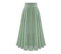 Gonna in chiffon sulla vita affascinante Lungo Lace-up High Donne gonna da festa rima La mia vita è, verde, M