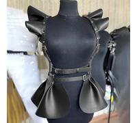 Gonna in pelle Cinture da donna Cintura con imbracatura per il corpo alla moda Gonna con orlo arricciato Stile gotico Cintura in vita e tracolla Accessorio di abbigliamento