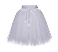 Gonna in tulle, da donna, colorata, super soffice, per balletto, per balletto, per ballo, per cosplay, bianco, Einheitsgröße