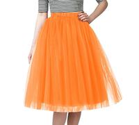 Gonna in Tulle Donna, Gonna da Prestazione Elegante E Classica per Donna con Stile Casual E Tinta Unita