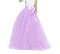 Gonna in tulle, lunga da donna, in tulle, lunghezza al ginocchio, in tulle, elasticizzata, a vita alta, in rete, per swing, rockabilly, maxi gonna in Crinoline, per feste, balletto, B01 J, Taglia